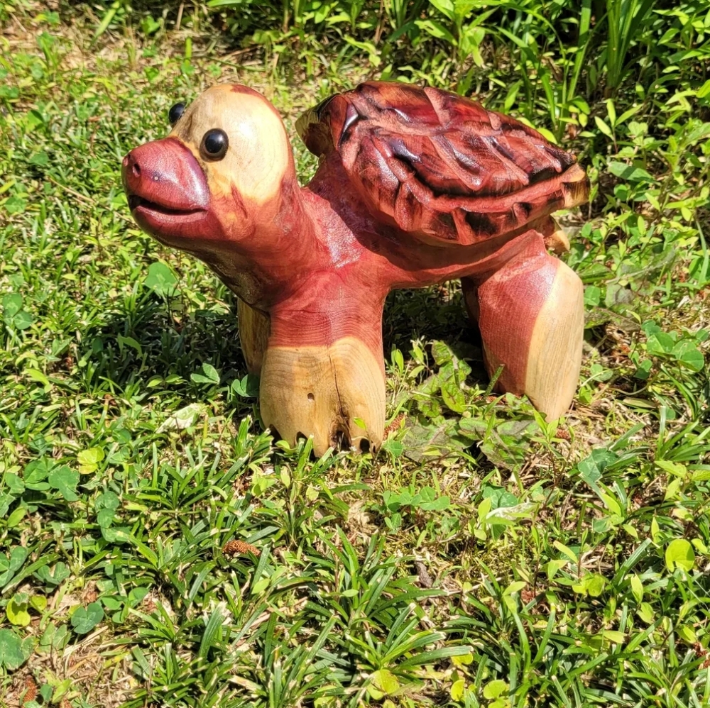 Cedar Turtle 🐢 chainsaw carved